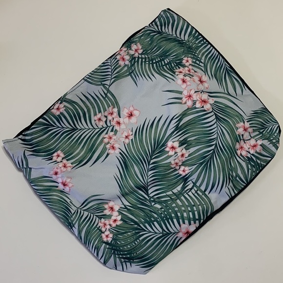 Tropical Green Leaves Pattern Canvas Tote Bag - Picture 2 of 9